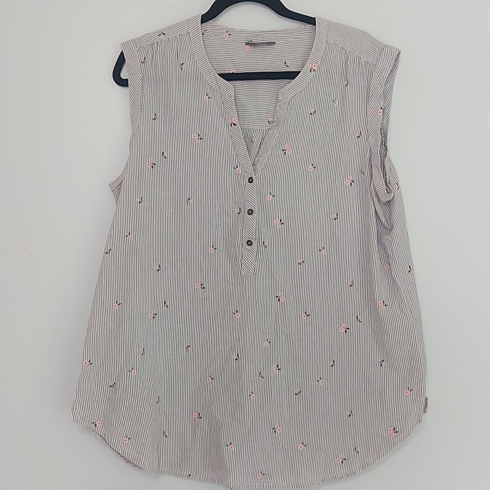 DENVER Hayes sleeveless XL top grey with flowers